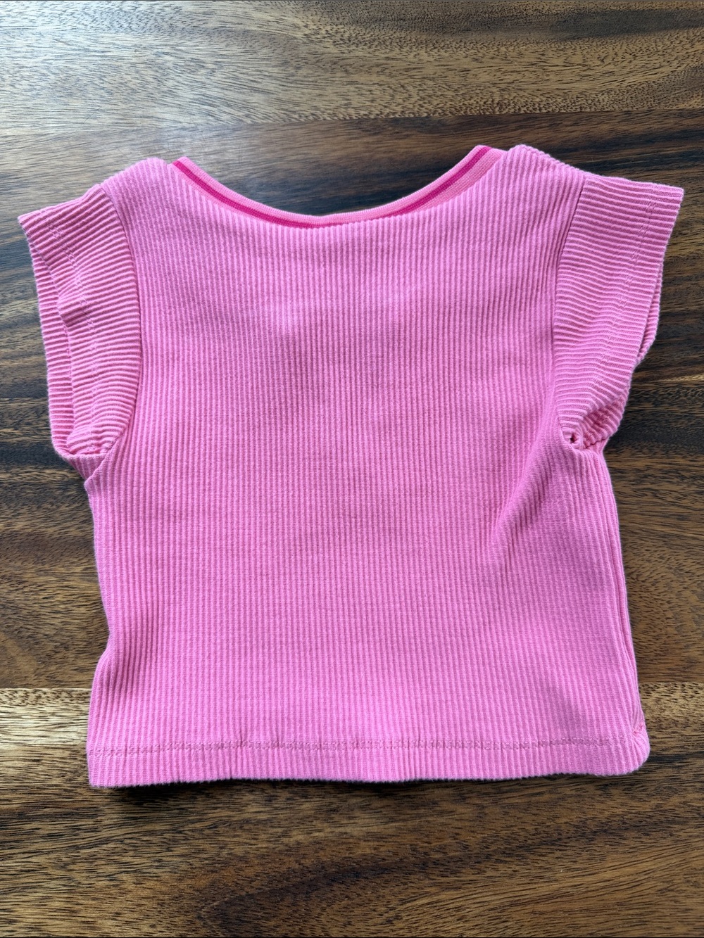 Pink Ribbed Crop Tee - Picture 2 of 2